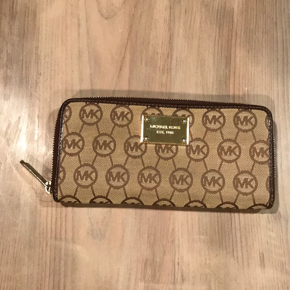 Michael Kors Brown and Tan Wallet